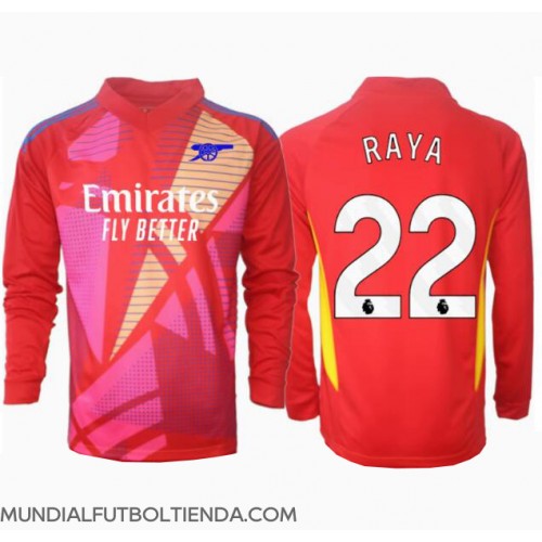 Camiseta Arsenal David Raya #22 Portero Segunda Equipación Replica 2024-25 mangas largas